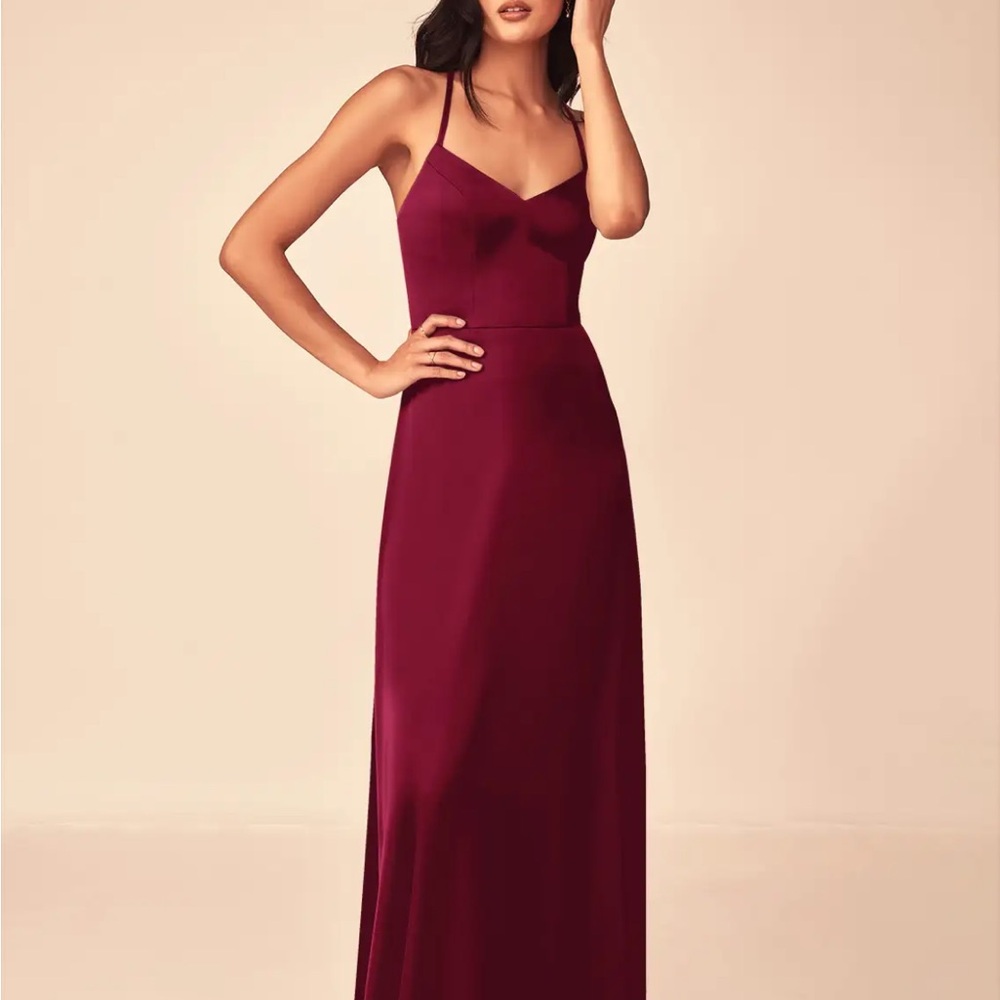 Azazie Burgundy Maxi Dress